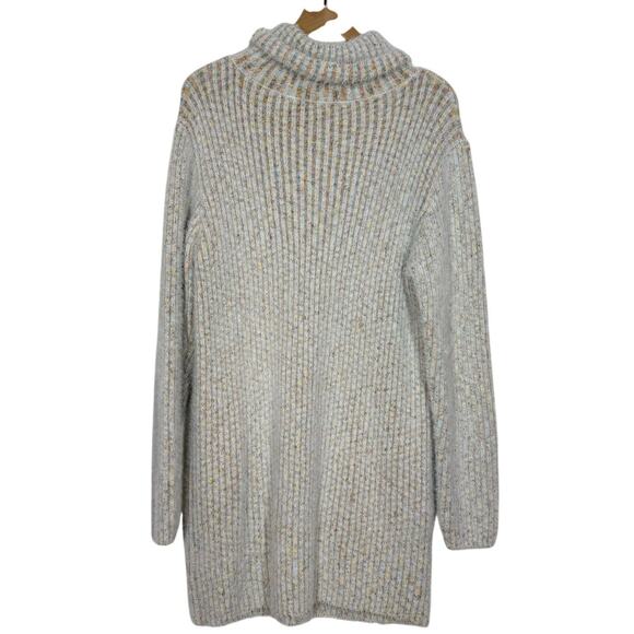 Lulus Sweet Whispers Sweater Dress Med Ivory Turtleneck Soft Cozy Eyelash Knit - Picture 3 of 11